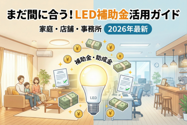 【2026年最新】まだ間に合う！LEDへの交換で使える補助金・助成金ガイド（家庭・店舗・事務所別）