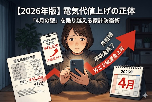 【2026年4月】電気代値上げの正体とは？賢く乗り越える家計防衛術