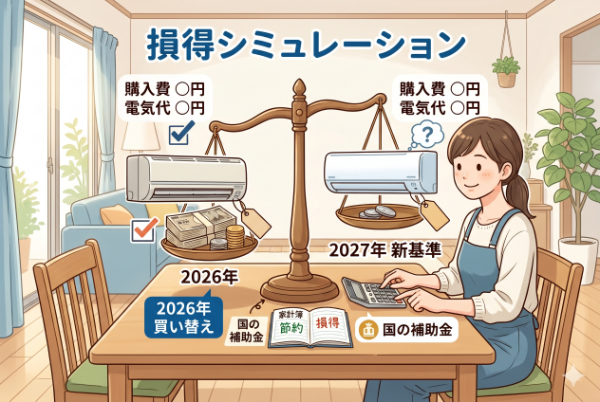 【2027年問題】エアコン買い替えは2026年が正解？シミュレーションで分かった「損をしない」タイミング