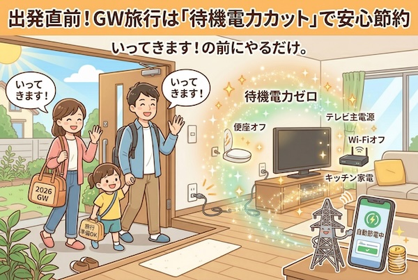 【2026年版】旅行中に「ポイント」が稼げる？GWの電気代を下げる攻めの節電術