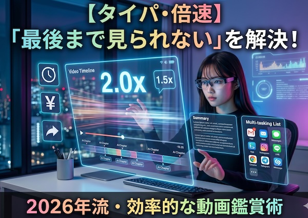 【タイパ・倍速】「最後まで見られない」を解決！2026年流・効率的な動画鑑賞術