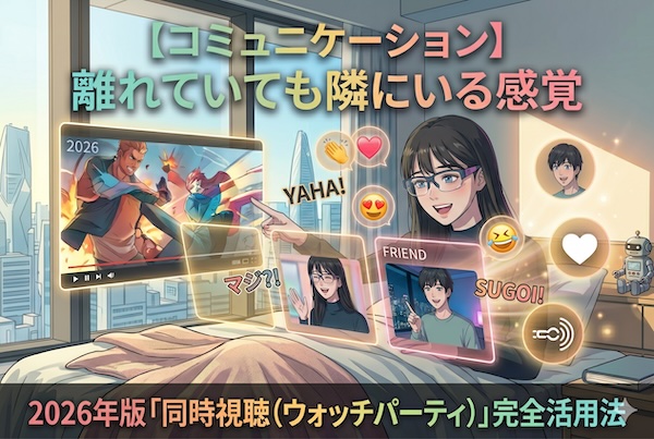 【コミュニケーション】離れていても隣にいる感覚。2026年版「同時視聴（ウォッチパーティ）」完全活用法
