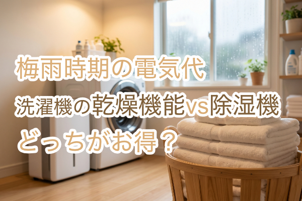【梅雨対策】洗濯機の乾燥機能 vs 除湿機、どっちが安いの？節約のコツを伝授