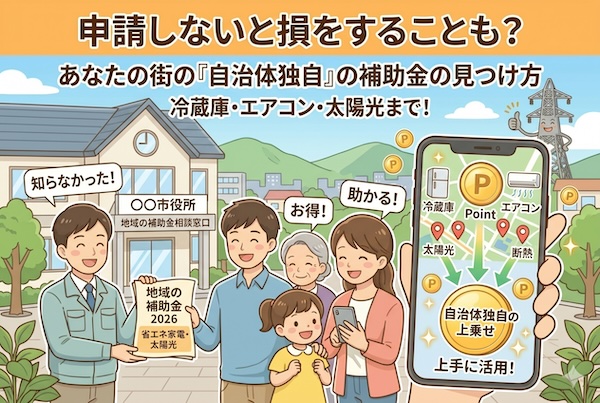 知らないと損をすることも？あなたの街の『自治体独自』の省エネ家電・太陽光補助金の見つけ方