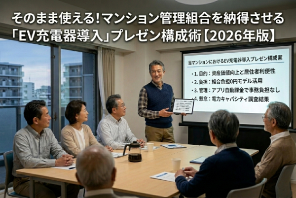 そのまま使える！マンション管理組合を納得させる「EV充電器導入」プレゼン構成術【2026年版】