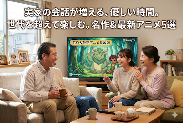 実家の両親と会話が弾む！世代を超えて楽しめる「名作＆最新アニメ」5選｜サブスクで親孝行