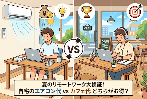 夏のリモートワーク大検証！「自宅のエアコン代」vs「カフェ代」どちらが本当にお得？