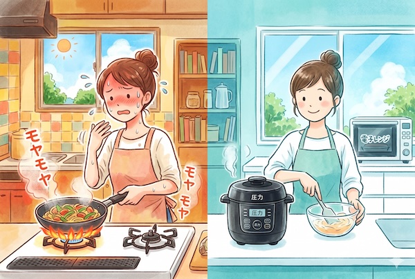 【夏限定】キッチンをサウナにしない！「ガス」から「電気」への調理家電シフトのススメ