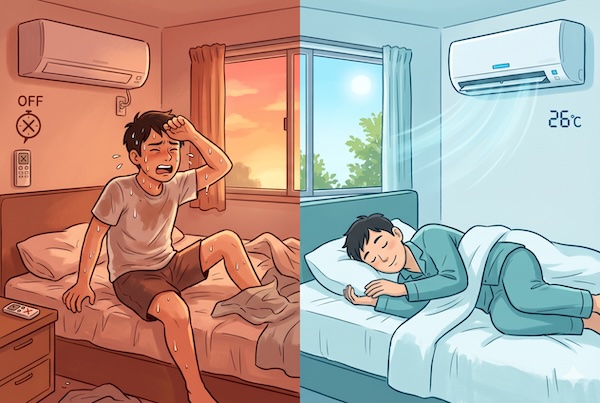 【睡眠と電気代】夏のエアコンは「朝までつけっぱなし」が正解？快眠を叶えるQOL向上術