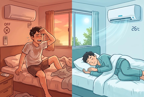 【睡眠と電気代】夏のエアコンは「朝までつけっぱなし」が正解？快眠を叶えるQOL向上術