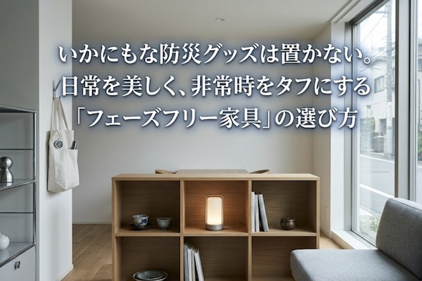 いかにもな防災グッズは置かない。日常を美しく、非常時をタフにする「フェーズフリー家具」の選び方