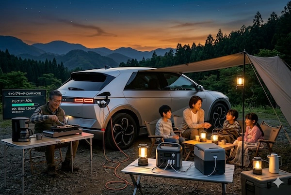 EV車中泊のリアル！キャンプで100V家電を使い倒すメリットと「帰りの電欠」を防ぐルート計画術