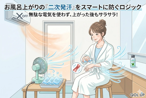 お風呂に入ったのにまた汗だく？夏のお風呂上がりを劇的に快適にする3つの冷却術