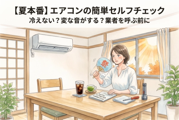【夏本番】エアコンが冷えない？変な音がする？電気代を守る簡単セルフチェック