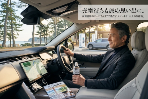 EV充電待ちも旅の思い出に。高速道路のサービスエリアで過ごすスマートな「大人の休憩術」