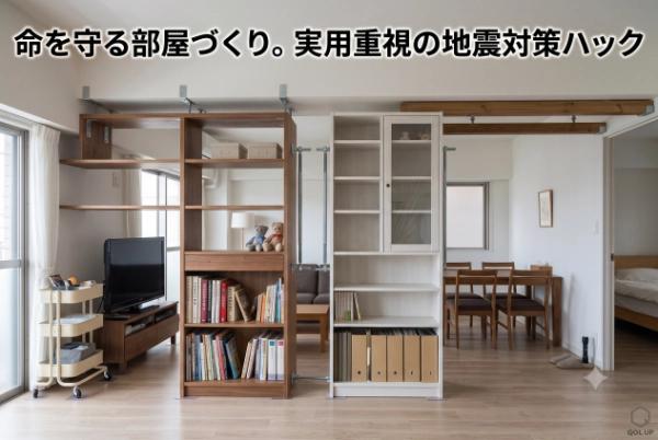 賃貸でもできる地震対策！壁を傷つけず家具の暴走とガラス破散を防ぐな部屋のレイアウト術