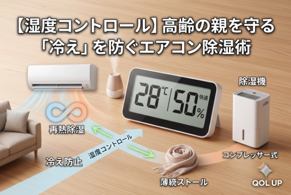 部屋が暑くなくても危ない？高齢の親を守る「湿度コントロール」と、冷えを防ぐエアコン除湿術
