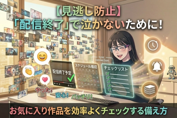 【動画見逃し防止】「配信終了」で泣かないために！お気に入りサブスク作品を効率よくチェックする方法