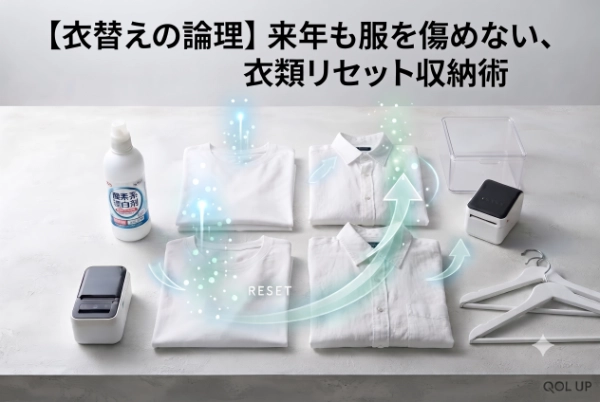 【夏から秋冬へ衣替え】夏の皮脂・汗汚れを完全除去！服を傷めない衣類リセット収納術