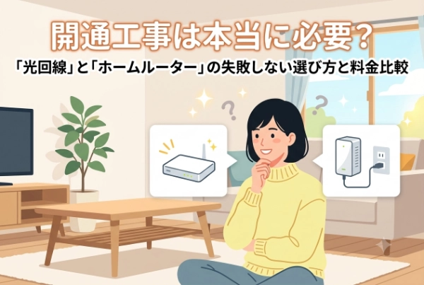 開通工事は本当に必要？光回線とホームルーターの失敗しない選び方と料金比較