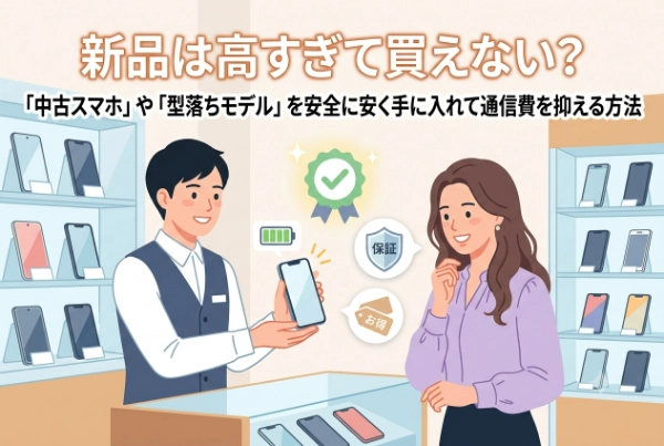 新品は高すぎて買えない？中古スマホや型落ちモデルを安全に安く手に入れて通信費を抑える方法