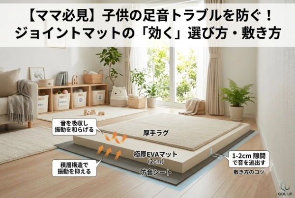 ママ必見！子供の足音トラブルを防ぐ、ジョイントマットの間違いない敷き方・選び方と4つの防音アイデア